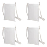 Muka 4 Pack Small Crossbody Canvas Zipper Bag, 7 x 9 Inch White Bag for DIY Craft Muka