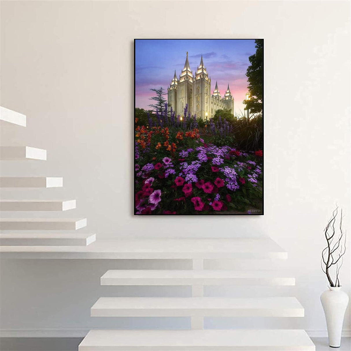 Diamond Painting Kits for Adults, Kids Salt Lake Temple Scenery DIY 5D Diamond Painting Arts Craft for Home Wall Decor Birthday Gifts 12x16in YEEIFFD