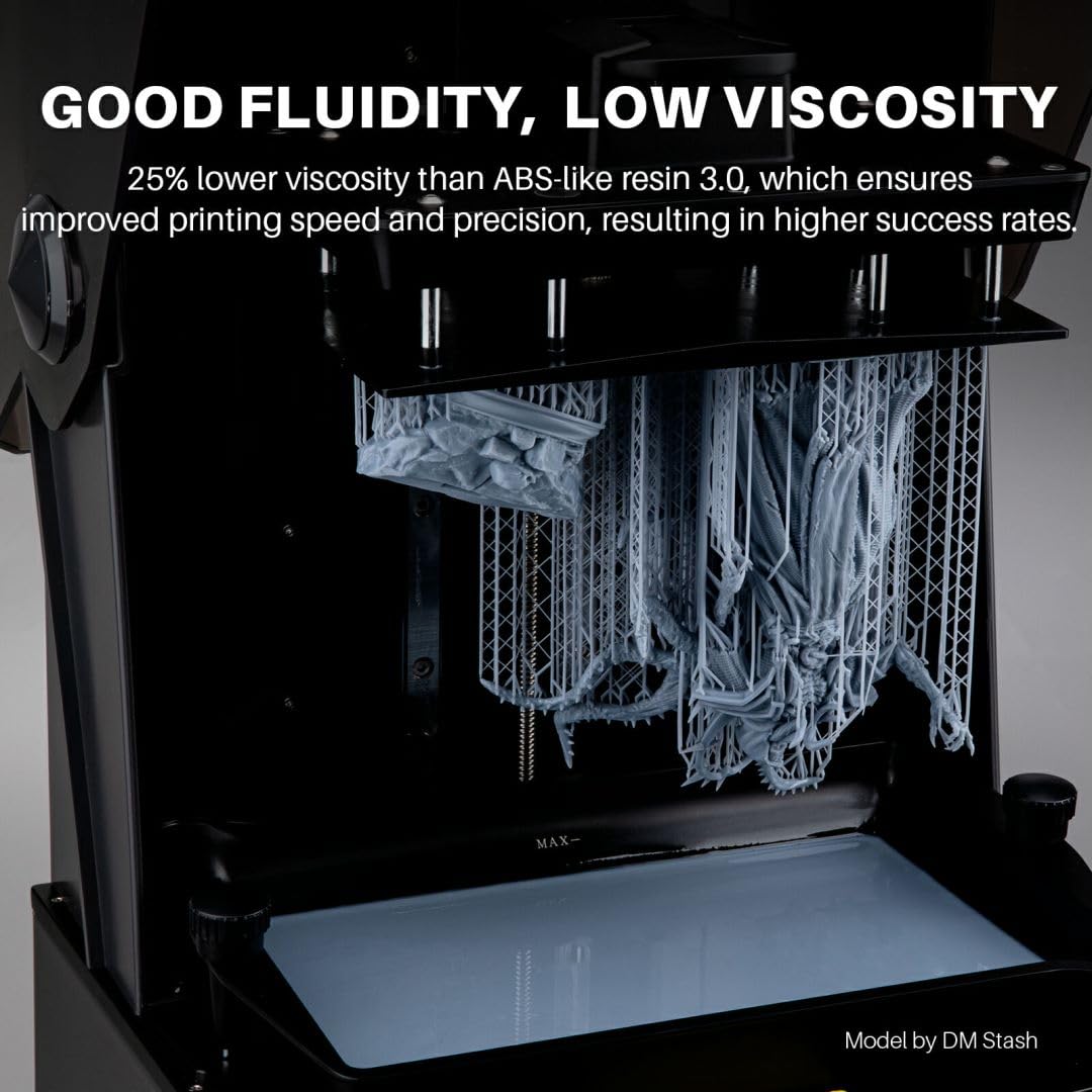 ELEGOO ABS-Like Resin 3.0+, Upgraded 3D Printer Photopolymer Resin, Higher Heat-Resistance Fast Curing High Precision Non-Brittle, Clear Green 500g