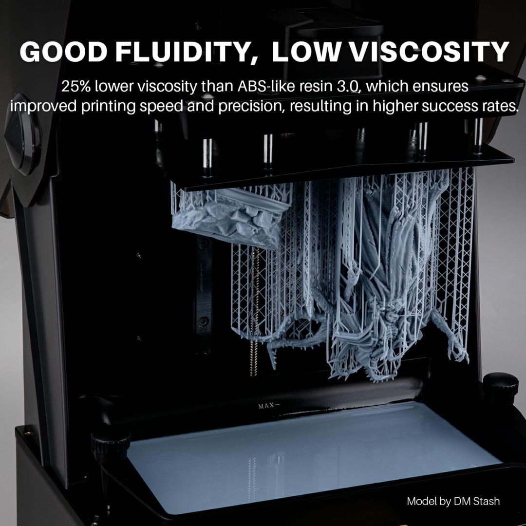 ELEGOO ABS-Like Resin 3.0+, Upgraded 3D Printer Photopolymer Resin, Higher Heat-Resistance Fast Curing High Precision Non-Brittle, Clear Red 1000g ELEGOO