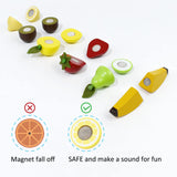 PairPear Wooden Play Food Cutting Fruit Set - Wooden Toys for Toddlers Toy Food Play Kitchen Accessories PairPear
