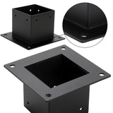 Yesland 4 Pack 4 x 4 Post Base, Inner Size 3.6 X 3.6 Inch Iron Post Bracket with Black Coating Heavy Duty Flange Anchor Base, Support Deck Base with Screws for Pavilion, Deck Railing, Fence, Mailbox Yesland