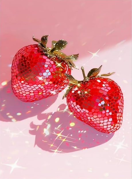 RYMILIE Strawberry Diamond Art Painting Kits for Adults, Full Drill Diamond Dots Paintings for Beginners, Round 5D Paint with Diamonds Pictures Gem Art Painting Kits DIY Crafts Kits 【11.8x15.7inch】 RYMILIE
