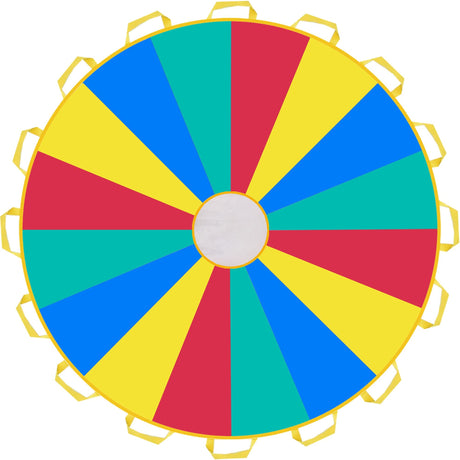Rettebovon Parachute with Handles 20ft Play Parachute Games for Outdoor Team Games,You Can Also Use it for Trampoline Cover Picnic Mat Furniture Cover Rettebovon