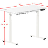 SHW Memory Preset Electric Height Adjustable Standing Desk, 48 x 24 Inches, White SHW