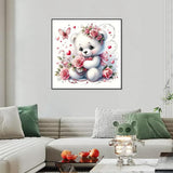 hill froeistung 5D Cartoon Bear Diamond Art Painting Kits for Adults,Pearl,Flower Diamond Art, DIY Full Drill Diamond Art Painting Set for Home Wall Decor Gifts (12X12 inch) hill froeistung
