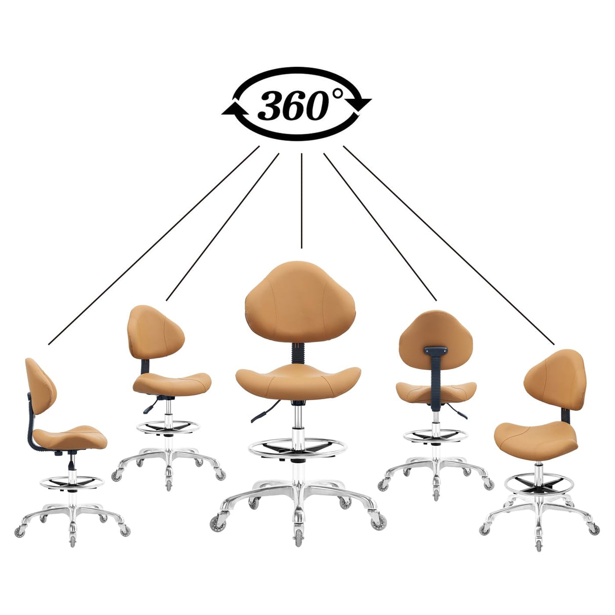 Nazalus Rolling Swivel Drafting Chair Adjustable Heavy Duty (400lbs) Lumbar Support Task Chair for Home Desk Studio Design Lab(Triangular Back) Nazalus