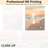 TUMOVO Beach Paint by Numbers Kit for Adults, Adult Paint by Number Seagulls, DIY Acrylic Paint by Numbers Kits on Canvas Abstract Landscape, Oil Painting for Gift Home Wall Decor 16"x20"(Frameless) TUMOVO