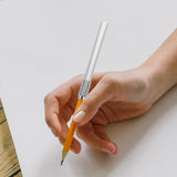 TEHAUX 5pcs Pencil Extenders, 4inch Stainless Steel Lengthener with Adjustable Charcoal Stand for Pencils (Silver) TEHAUX