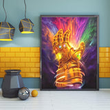 DIY 5D Diamond Painting Movie by Number Kits Full Drills for Adults,Round Full Drill Cross Crystal Rhinestone Pictures Arts Craft for Home Wall Decor Gift.(Infinite Gloves-1/30X40cm/11.8X15.7inch) vodwml