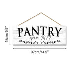 1 KINGO Rustic Pantry Signs Wall Decor: Farmhouse Kitchen Wall Art 6" x 14.5" Canvas Print Decorative Plaque Wall Hanging Open 24/7 Sign for Pantry Dining Room Home Decor 1 KINGO