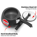 Hawkins 3 Litre Contura Black Pressure Cooker, Hard Anodised Inner Lid Cooker, Handi Cooker, Black (CB30) HAWKINS