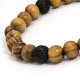 MILAKOO 4Pcs Lava Rock Stone Beads Essential Oil Diffuser Bracelet for Men Women Wood Beads Bracelet MILAKOO