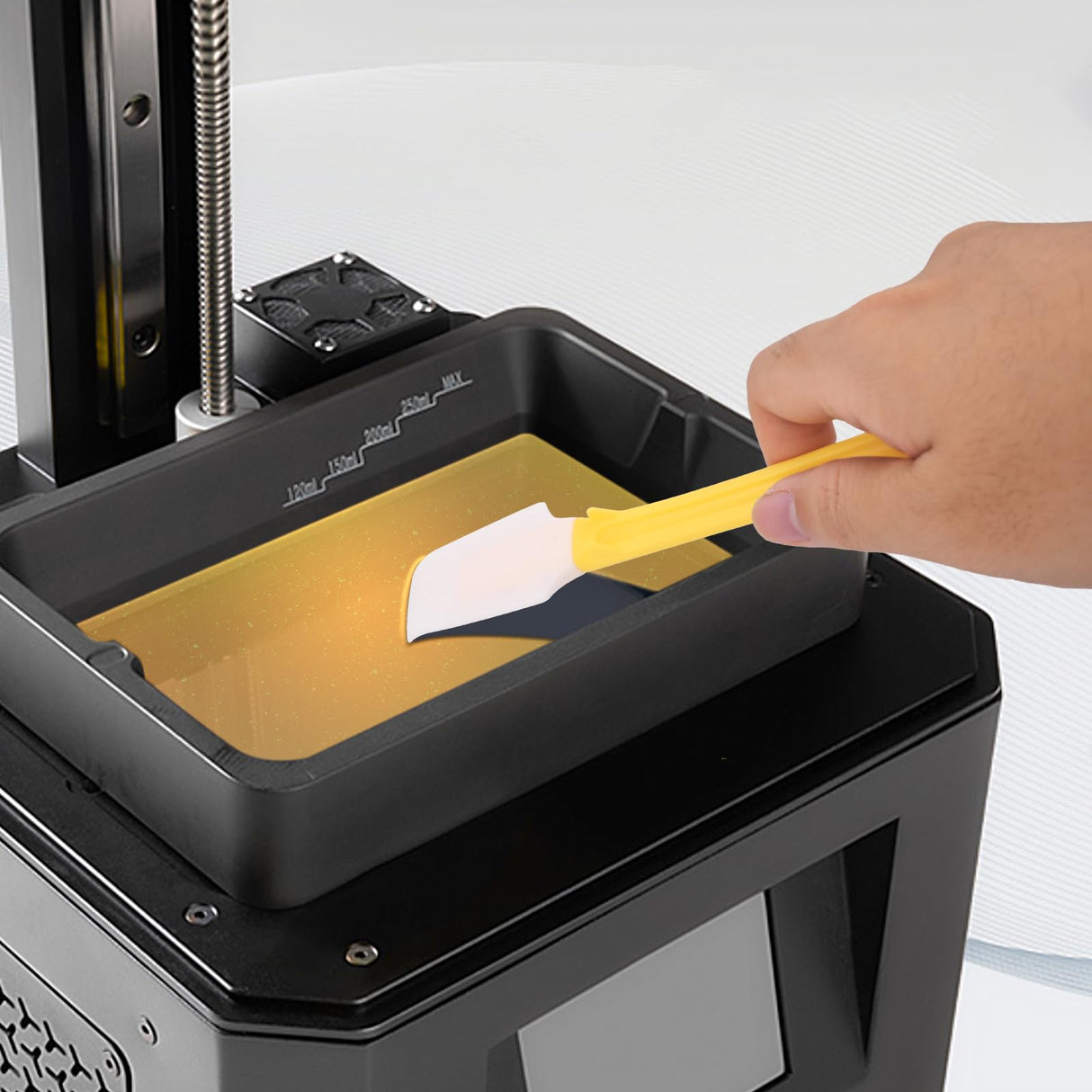 Asbrot 7Pcs UV Resin 3D Printer Must-Have Tool, Silicone Spatula, Scraper, Brush for Resin Transfer Cleaning and Protect Release FEP Film Vat Tank, 3D Printer Accessories Asbrot