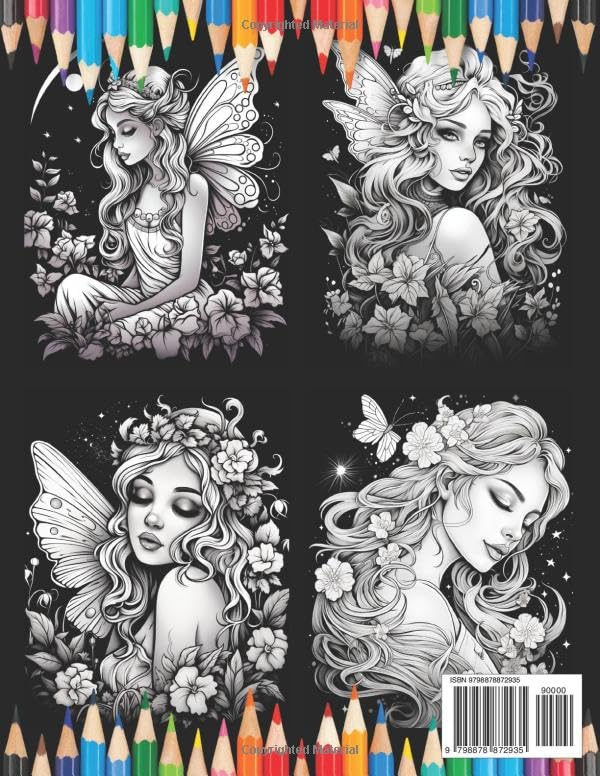 Midnight Fairies Coloring Book: A Midnight Color Fantasy Where Magic Meets the Moonlight (Magical Fairies Coloring Books) WoodArtSupply