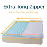 WhatsBedding Mattress Topper Cover (Only Cover),2-3 Inch Zippered Mattress Topper Protector, Ultra-Soft, Breathable, Removable with Straps, CertiPUR-US Certified WhatsBedding