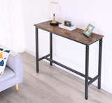 RokiaTek 39" Rustic Brown Bar Table - Versatile Narrow Pub Height Dining Table with Sturdy Metal Frame RokiaTek