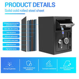 Greenvelly 80LBS Depository Safe with Drop Slot, 2.6 Cub Anti-Theft Cash Drop Safe with Electronic Lock for Home, Fire Proof Heavy-Duty Drop Box Waterproof, Depository Safe Box for Office Hotel 2 Keys Greenvelly