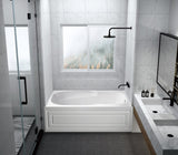 Aqua Eden VTAM6031R21B 60-Inch Anti-Skid Acrylic 3-Wall Alcove Tub with Right Hand Drain Hole, White Kingston Brass