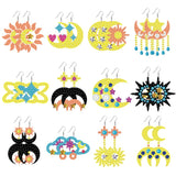 beinkmake 12 Pairs Celestial Sun Moon Star Diamond Painted Earrings 5D Earring Making Kit Fantasy Vintage Jewelry DIY Diamond Art Earring Kit for Adults Craft Unique Handmade Gifts beinkmake