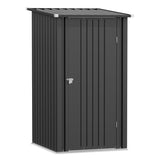 Greesum 3×3FT Outdoor Storage Shed, Metal Patio Storaged Sheds with Lockable Doors, Sheds & Outdoor Storage for Backyard, Pool and Garden, Black Greesum