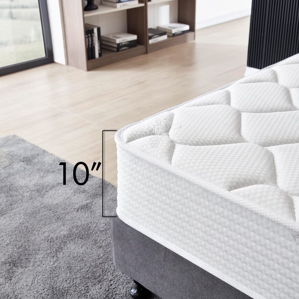 Oliver & Smith California King Mattress - 10 Inch Hybrid Cal King Mattress - Pocketed Coil Springs & High Density Premium Cold Foam with Breathable Polyester Cover - Comfort Tight Top- Medium Firm