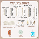 INFUNLY 6PCS Boho White Macrame Keychain Kit Adult DIY Keychain Making Kit Wood Beaded Keychains with Tassel Key Ring for Women for Key Handbags Backpacks Instructions Include INFUNLY