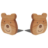 2PCS Animal Bear Modeling Bookends Metal Iron Bookends Book Holding Stands Cabin Decorative Farmhouse Rustic Bookshelf Decor Tabletop Shelves Nonskid Book Stoppers Cabilock