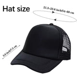 OKBA Sublimation Blank Baseball Cap Polyester Mesh Black Trucker Hat Adult (Black hat * 10pcs) OKBA