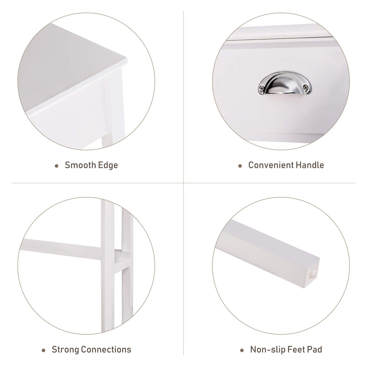 Giantex with One Drawer and One Storage Shelf, White Finish Giantex