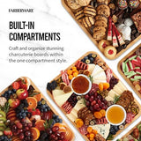 FARBERWARE Build-A-Board Bamboo Cutting Board with Clear Locking Lid and Black Handles, Perfect for Charcuterie, Snacks, and More - Make it. Take it. Enjoy it, 11x14 Inch, Single Compartment Farberware
