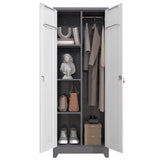STEELIST Broom Closet, Metal Storage Cabinet with Hanging Rod, 65" Broom Tool Organizer, Metal Cabinet with Doors and Shelves, Tall Cleaning Storage for Home, Office, Garage, Balcony STEELIST