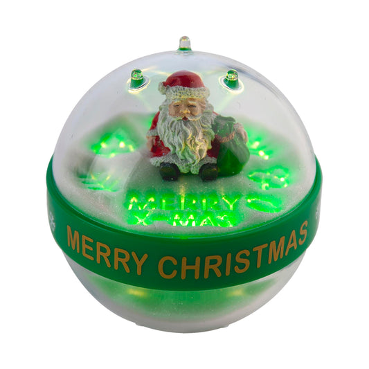 SEVNPRIME Snow Globe with LED Color Changing Snowman & Santa Claus Ornament - Compact Night Light for Office, Living Room, and Bedroom Decor