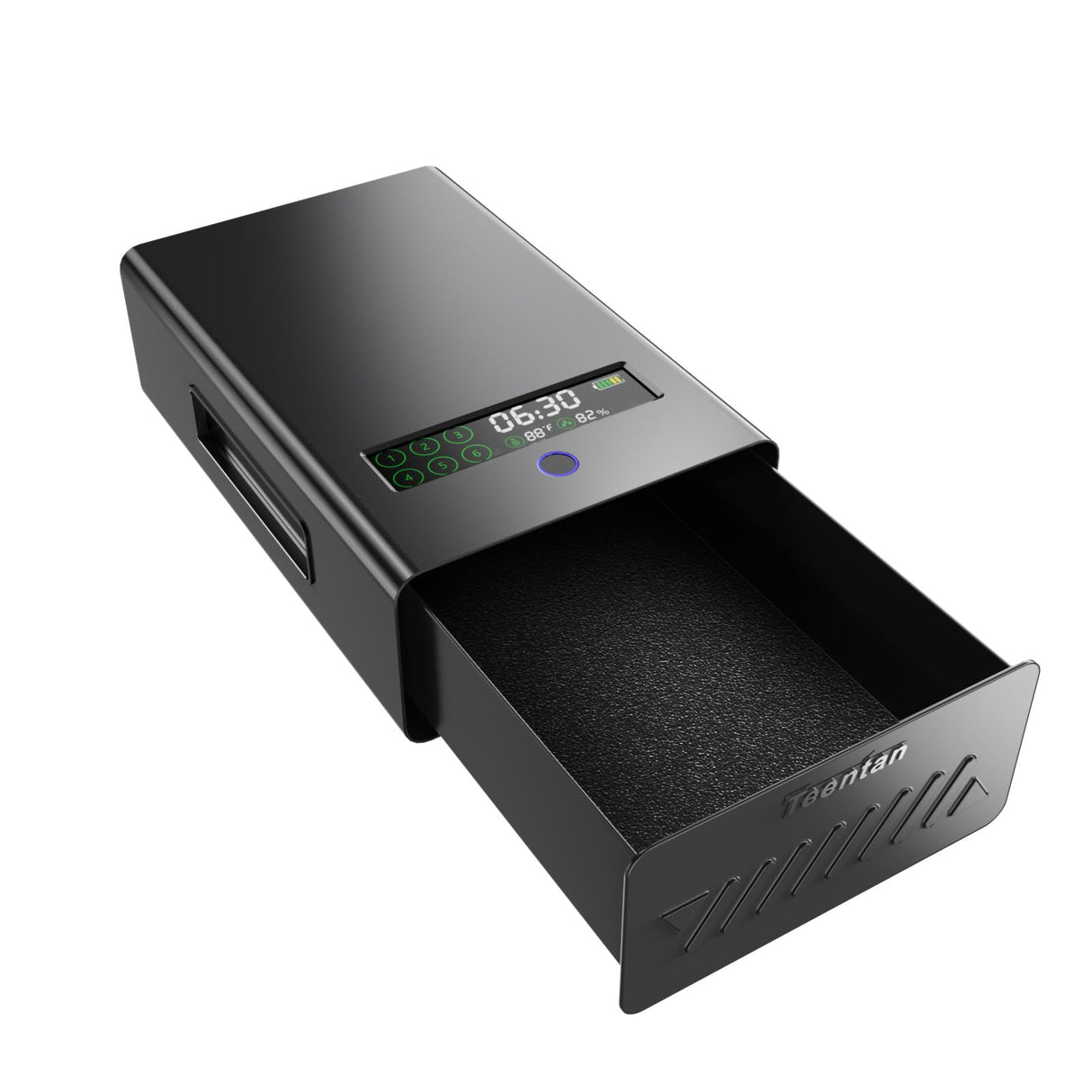 Slider Gun Safe for Nightstand, Desk, Bed Side,Truck，Auto Sliding drawer Hand Gun Safe for Pistol with Fingerprint, Handgun Lock Box with USB Power port,Safe for Valuable Items Teentan