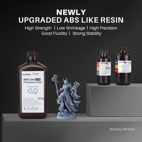 ELEGOO ABS-Like 3D Printer Resin 3.0, 405nm UV-Curing Photopolymer Resin for Mars Saturn Jupiter MSLA DLP LCD 3D Printing with Strength and Toughness, High Precision, Low Viscosity, Clear Red 1000g ELEGOO
