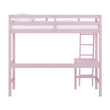 Hillsdale Caspian Wood Twin Loft Bed, Pink Hillsdale