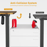 VVENACE 63 Inch Electric Standing Desk Adjustable Height with Wheels,Sit Stand Up Desk,Home Office Desk,Computer Workstation Desk,Gaming Desk,Rolling Desk,Work Desk (Spliced Desktop,Rustic Brown) VVENACE