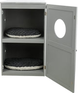 TRIXIE 2 Story Furniture Litter Box Enclosure (Gray), Hidden Litter Box for Cats, Double Layer, Big Front Door for Easy Cleaning, Large Hole for Easy Entry, Use as Side Table or Nightstand TRIXIE