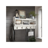 kathy ireland Home by Bush WDH340WAS-03 Wall Coat Rack, White Ash, Engineered Wood Bush Business Furniture