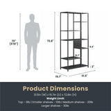 REALROOMS Shadwick 6-Shelf Metal Bookcase Room Divider for Living Room or Bedroom, Black REALROOMS
