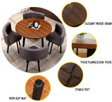 Office Table and Chair Set Conference Coffee Table 90cm Leisure Table and Chair Set Modern Home Living Room Balcony Wood Round Table Creative Lounge Cafe Break Room Office Business (Color : Grey) ( WoodArtSupply