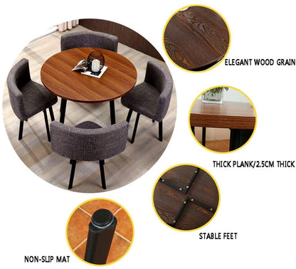 Office Table and Chair Set Conference Coffee Table 90cm Leisure Table and Chair Set Modern Home Living Room Balcony Wood Round Table Creative Lounge Cafe Break Room Office Business (Color : G - WoodArtSupply