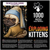 Pug with a Pearl Earring Jigsaw Puzzle by Exploding Kittens - 1000 Pieces Jigsaw Puzzle for Adults, Teens, and Kids - Dog Puzzle, Funny Puzzle, Art Puzzle Exploding Kittens LLC