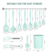 Kitchen Utensils Set-12 Pieces Silicone Cooking Utensils Set (Dishwasher Safe) 392°F Heat Resistant Spatula Set,Kitchen Utensil Set for Nonstick Cookware,Best Kitchen Tools with Holder Pranski