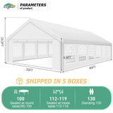 COBIZI 20x40ft Party Tent Heavy Duty, Wedding Tent, Event Tent for Parties, Carpas Para Fiestas with 8 Removable Sidewalls, 20x40 Tent with Built-in Sandbag, UV50+, Big Tent for Party, Carport, White COBIZI