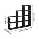 JIUYOTREE Portable Bookcase, 9 Cube Closet Storage Organizer Bookshelf,Clothes Storage for Living Room,Study Room,Bedroom, Black JIUYOTREE