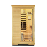 Sauna,Home Far Infrared Sauna Room,Indoor 1 Person Hemlock Wood Dry Sauna,1050W/110 Sauna Birthday Gift, Digital Controler,Bluetooth Player,5 Heating Panels Homsido