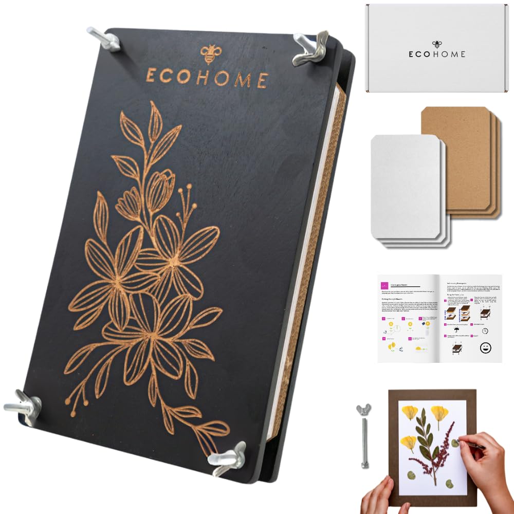 ECOHOME Flower Press Kit for Preserving Plants and Pressed Flowers - Empower Your Creativity with Botanical Art & Craft Supplies to Preserve Cherished Nature Memories ECOHOME