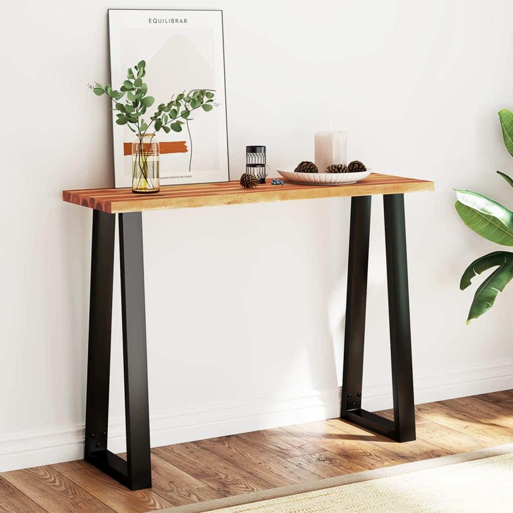 loibinfen Wood Live Edge Console Table, Narrow Entryway Foyer Table, Rustic Hallway Accent Table for Living Room, Entrance, 43.3"x13.8"x31.5" Solid Wood Acacia - WoodArtSupply