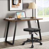 WKWKER Rolling Stool Height Adjustable 360° Swivel Stool with Wheels Square Seat PU Leather Rolling Stool for Bedroom Counter Shop Salon Massage Home Office Desk (Black) WKWKER